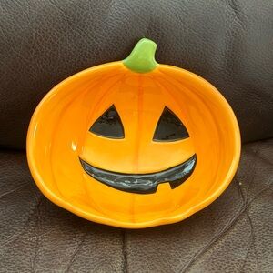Ceramic Jack O’ Lantern Pumpkin Halloween Candy Bowl